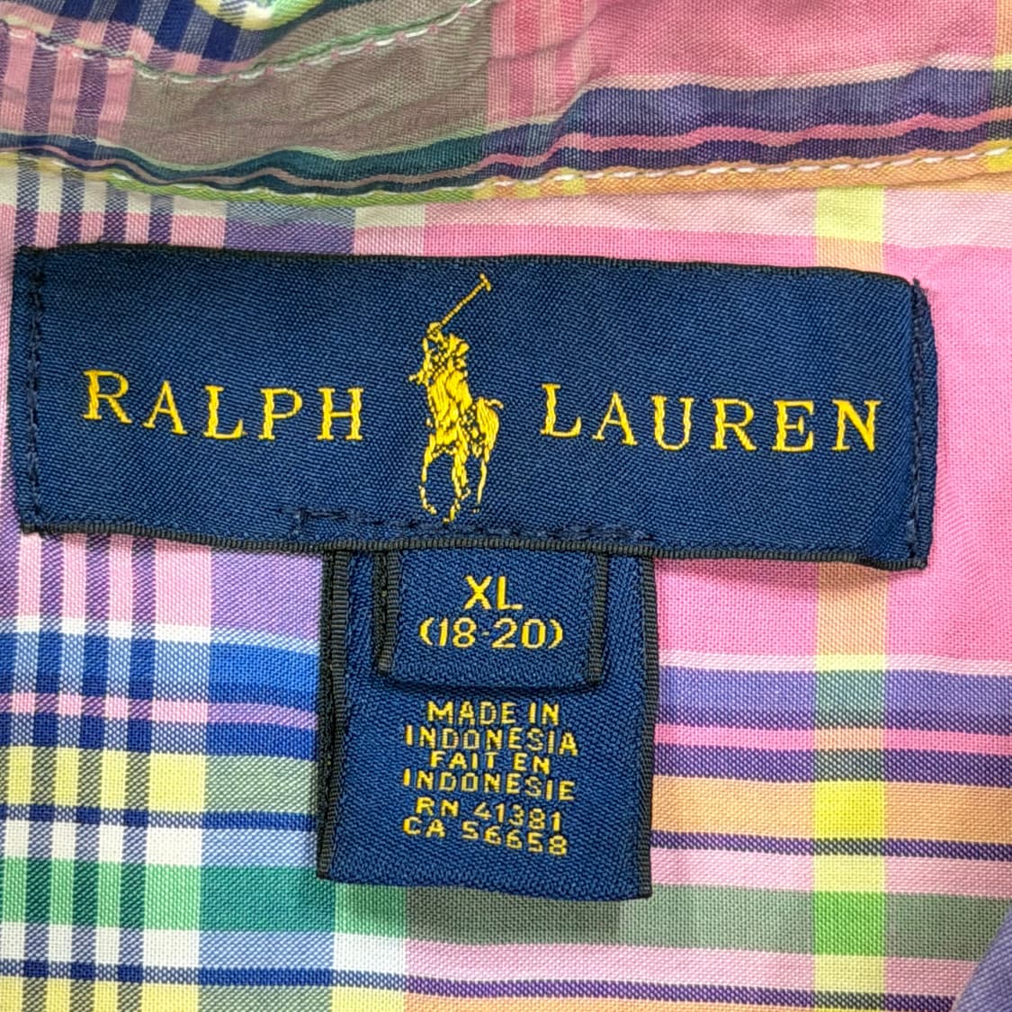 폴로 랄프로렌 반팔 체크 셔츠 남방 핑크 XL 상품이미지4