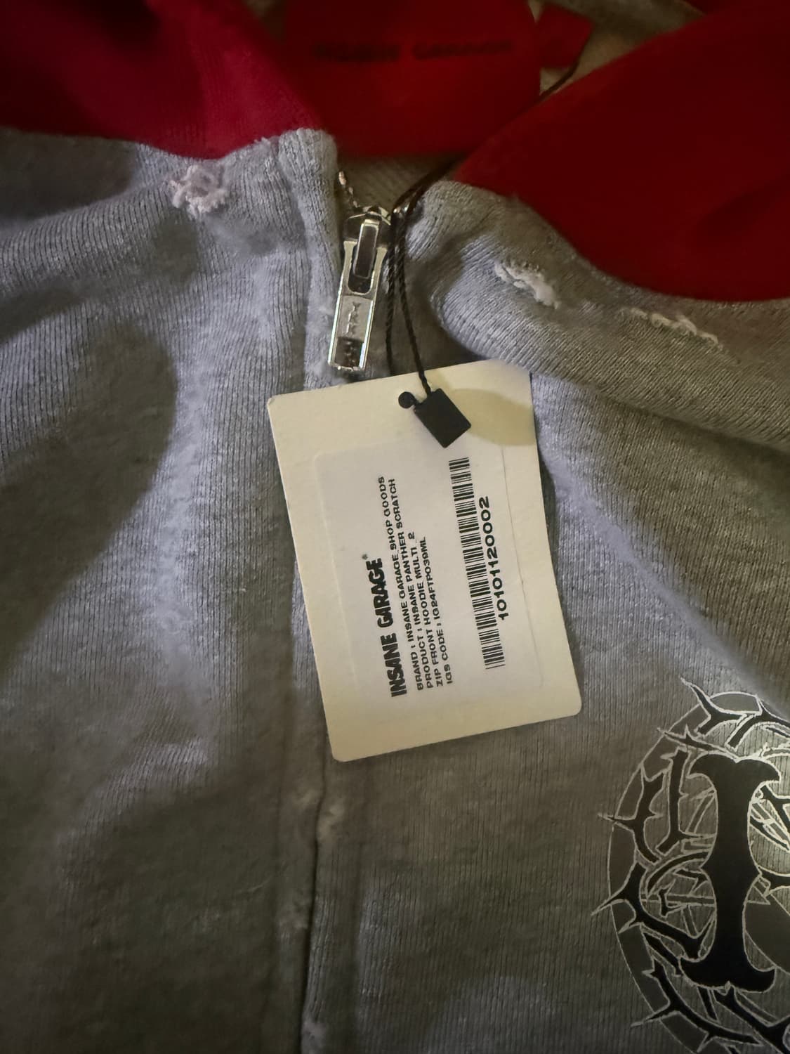 2사이즈 인세인개러지 엠프티 후드집업 상품이미지2