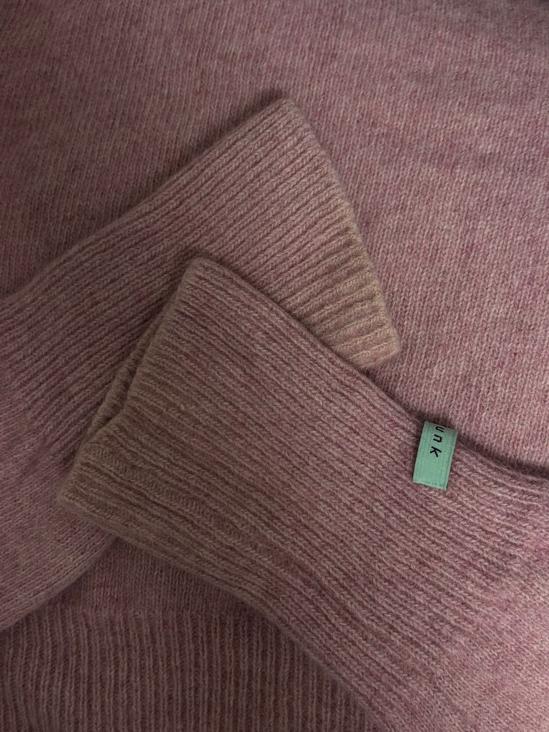 인스턴트펑크 원숄더 라쿤니트 핑크 상품이미지4