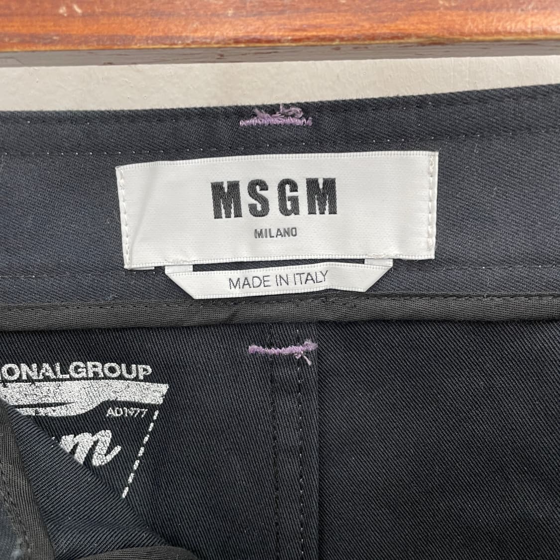  MSGM 블랙 퍼플 스티치 카고 팬츠 바지 상품이미지7