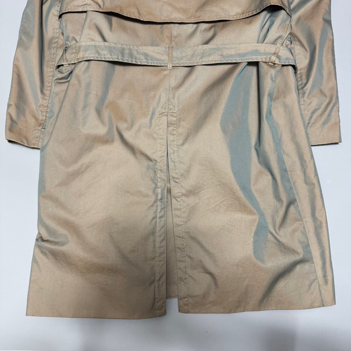 빔즈(BEAMS) 베이지컬러 스텐칼라넥 코튼 혼방 벨티드 래글런 코트 상품이미지8