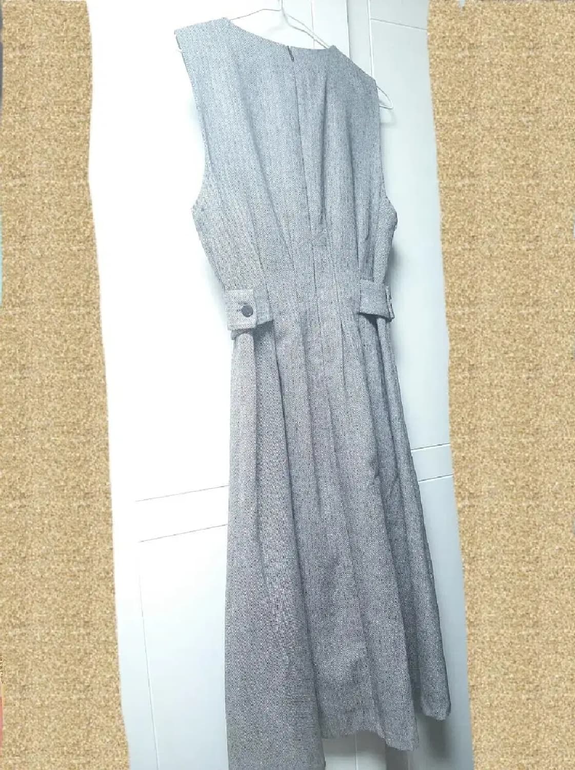 헤링본 뷔스티에 레이어드 플레어 롱 원피스 f 55 상품이미지2