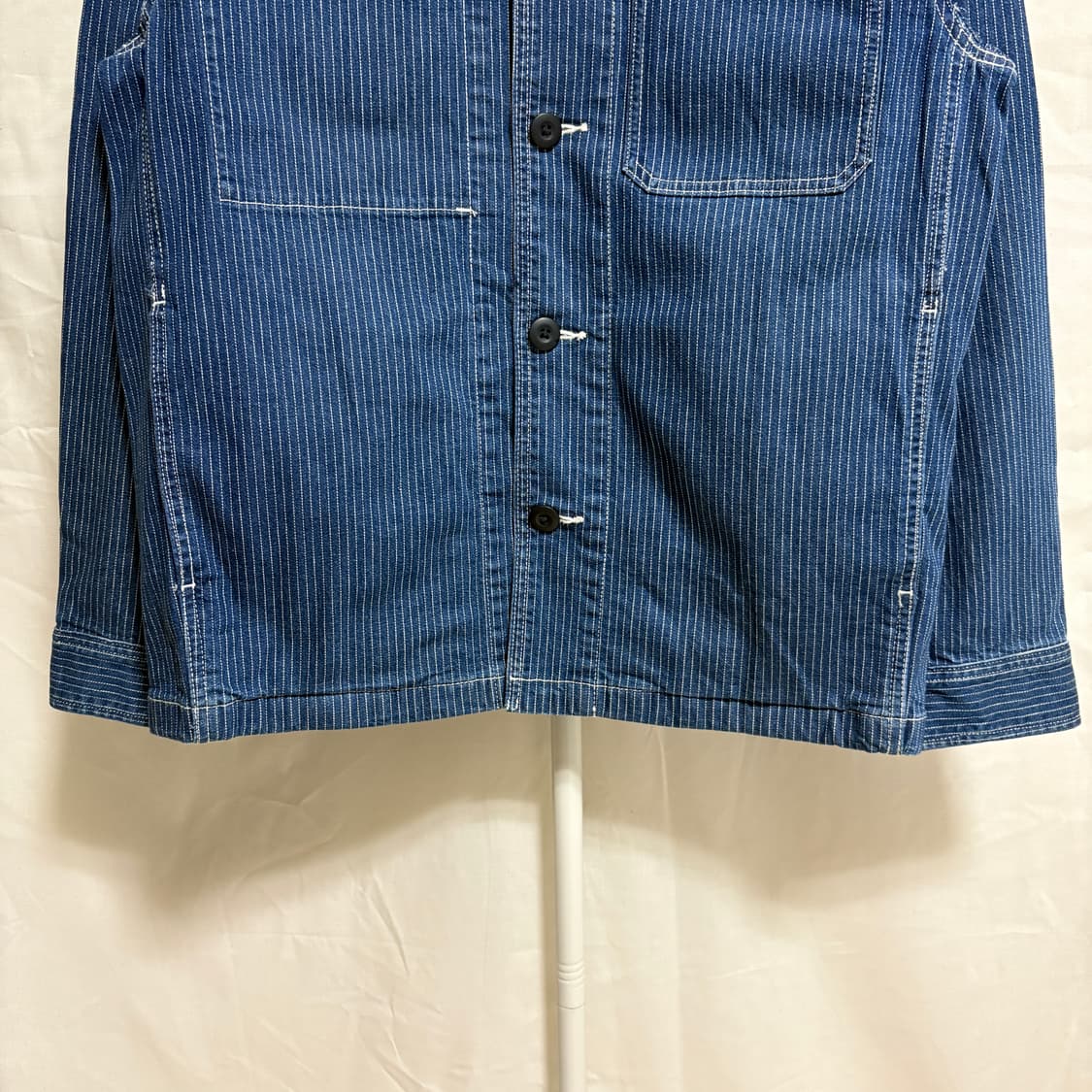 유니클로 히코리 데님 스트라이프 워크자켓 / 블루, M 상품이미지3