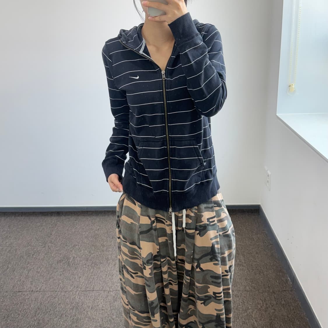 Nike 나이키 스트라이프 블랙 후드집업   상품이미지1