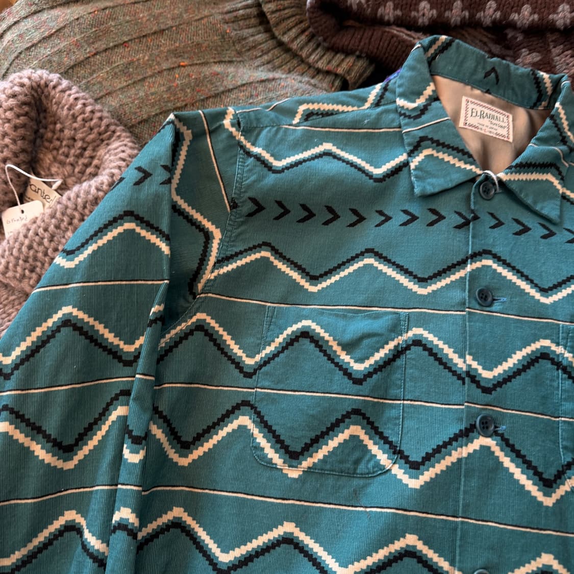 라디올 made in japan 코듀로이 에스닉 셔츠 상품이미지3