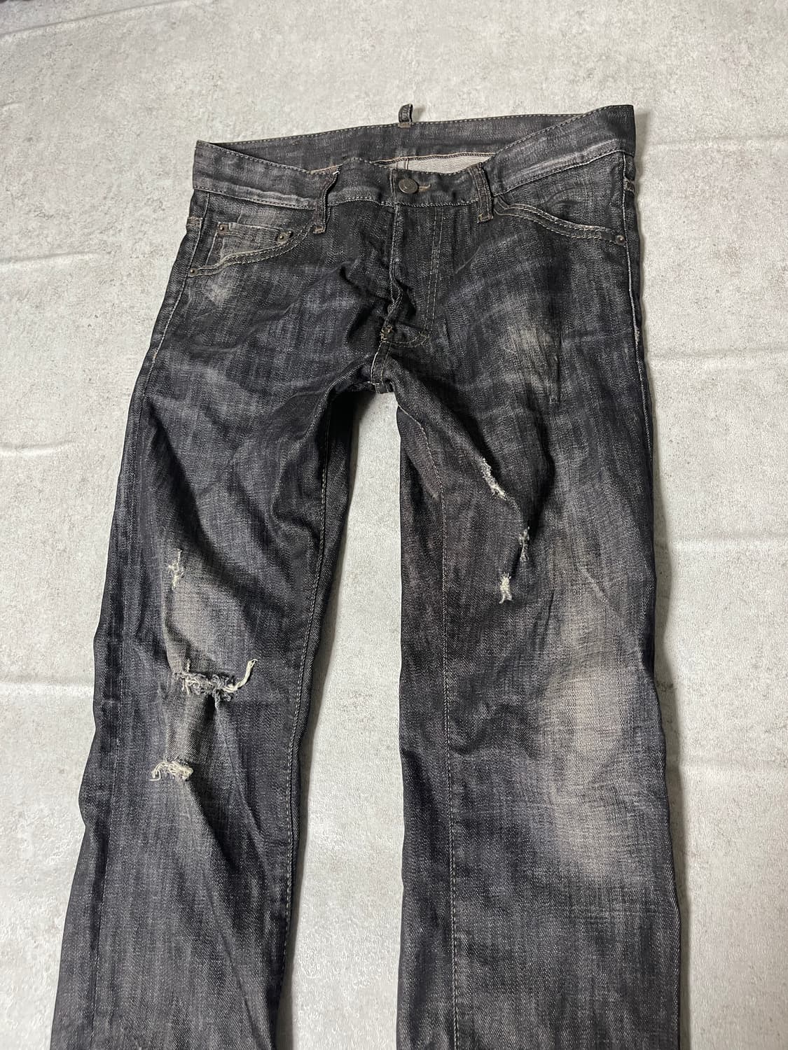 grey washing cutting jean 상품이미지2