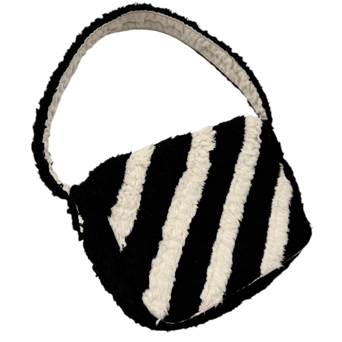 포터 x 화이트월 플리스 숄더백 블랙/아이보리 상품이미지6