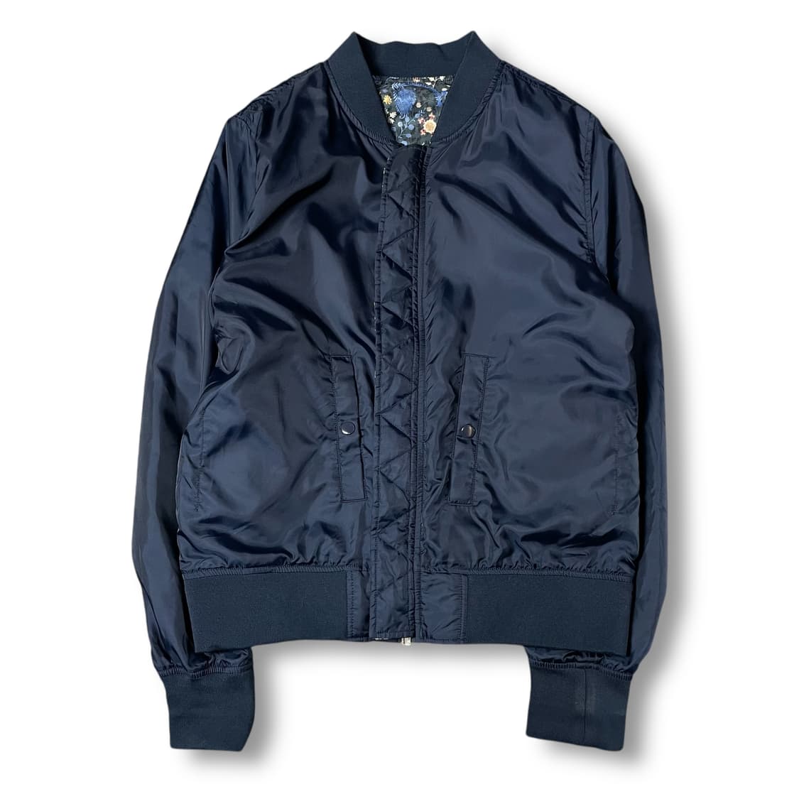 빈티지 네이비 플라워 리버시블 항공 점퍼 상품이미지1
