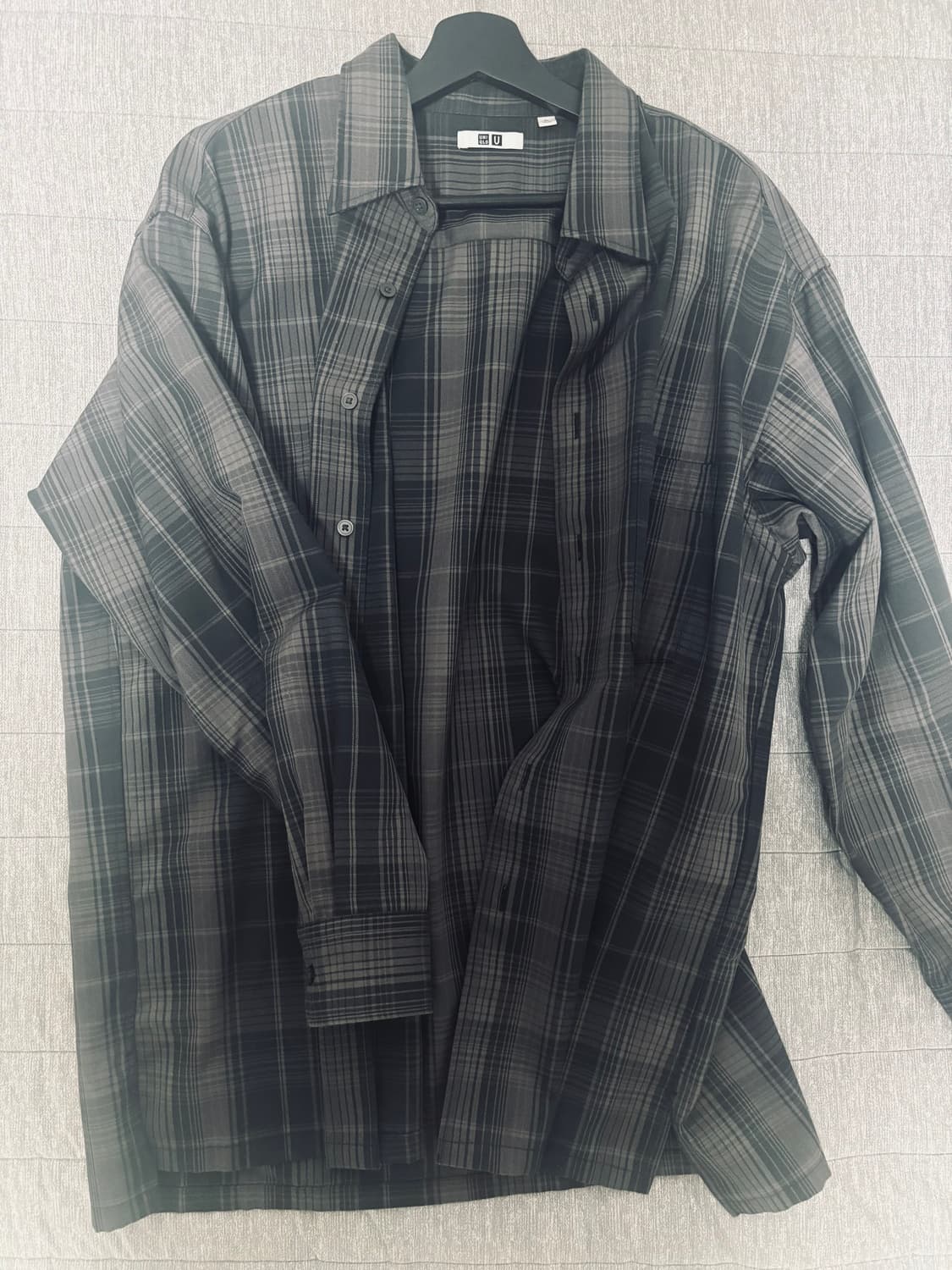 유니클로 u 플란넬 오버사이즈 체크셔츠 xl 상품이미지2