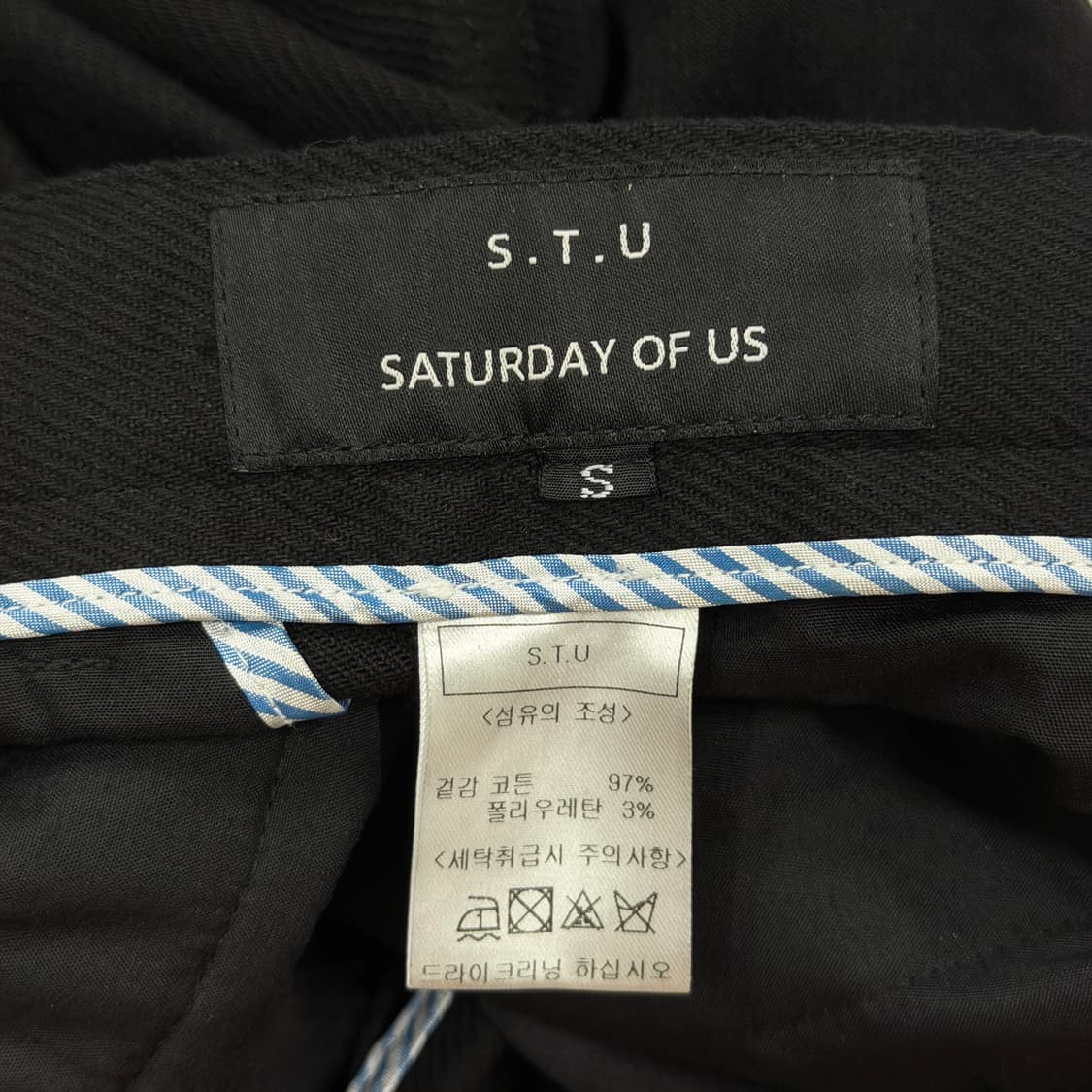 STU 에스티유 코튼 블랙 팬츠 바지 S 상품이미지4