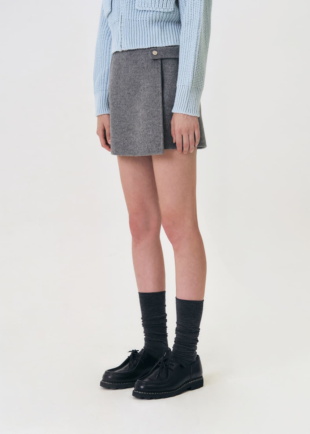 🖤 그로브(GROVE) Joyce Skirt / 차정원 블랙 울스커트 상품이미지5