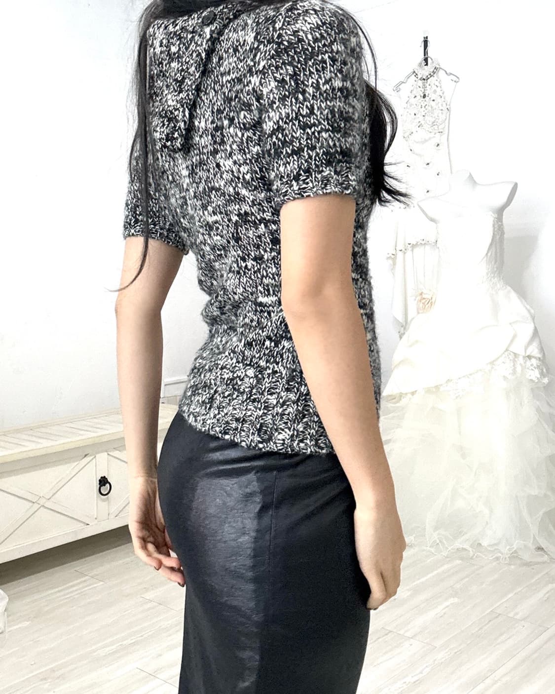 Melange Gray Button-Detail knit 상품이미지4