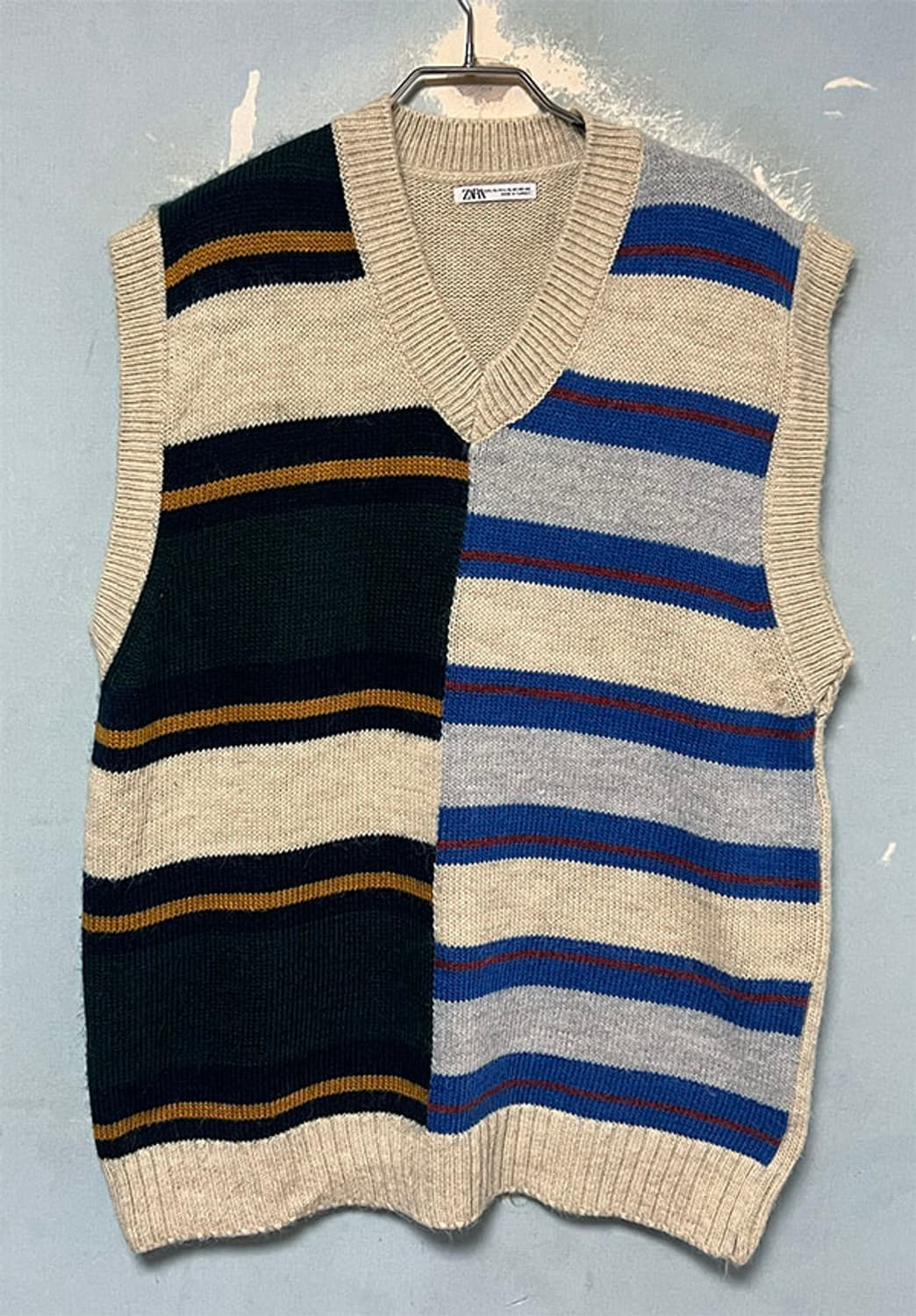 ZARA 자라 남자 울 니트조끼 브이넥 캐주얼 L 100 상품이미지1