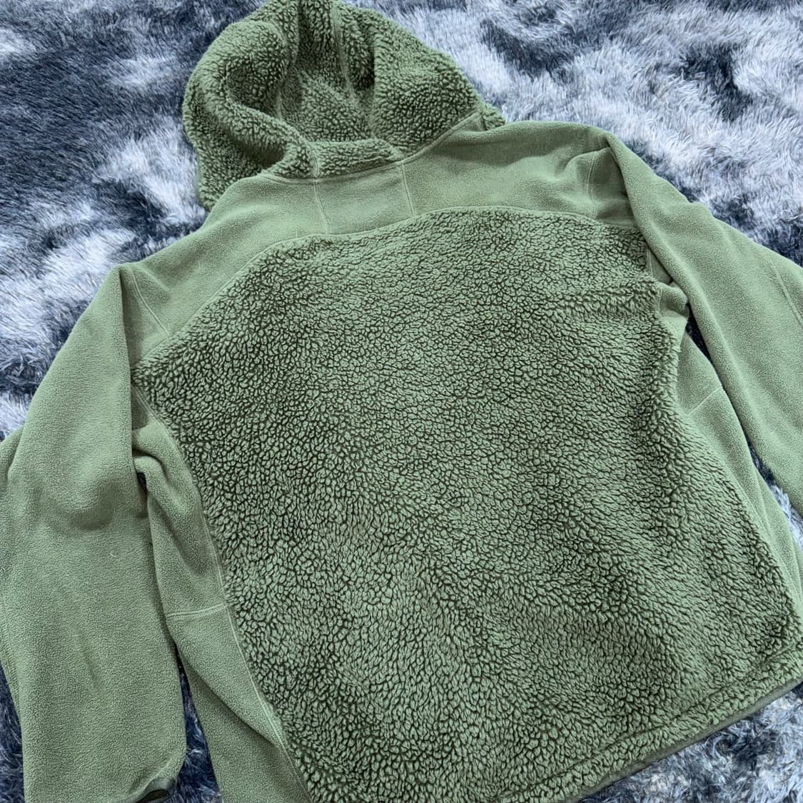 투티/0096 유니클로 화이트마운티니어링 그린 후드 플리스 집업 자켓 상품이미지5