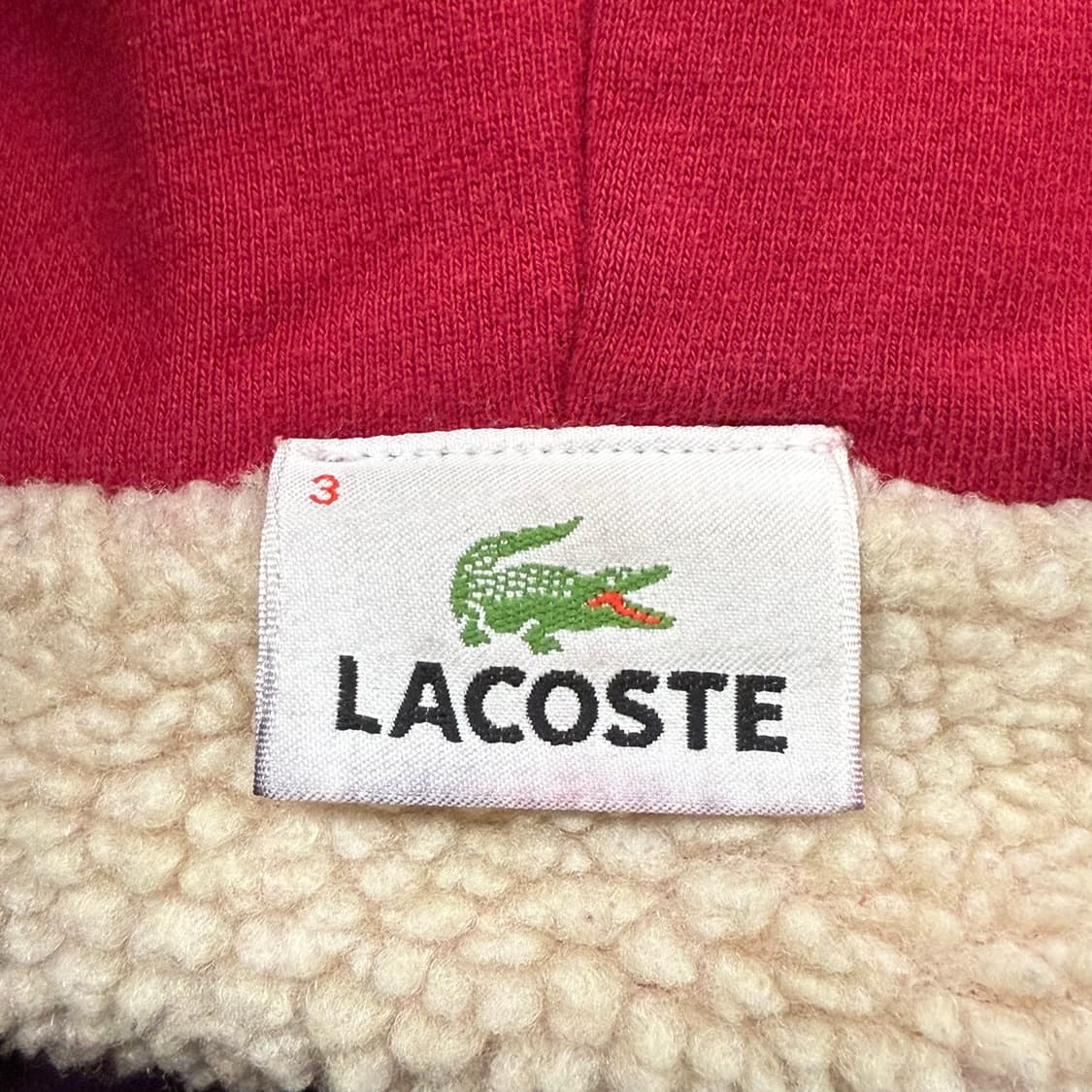 라코스테 체크패턴 레드 후드집업 상품이미지5