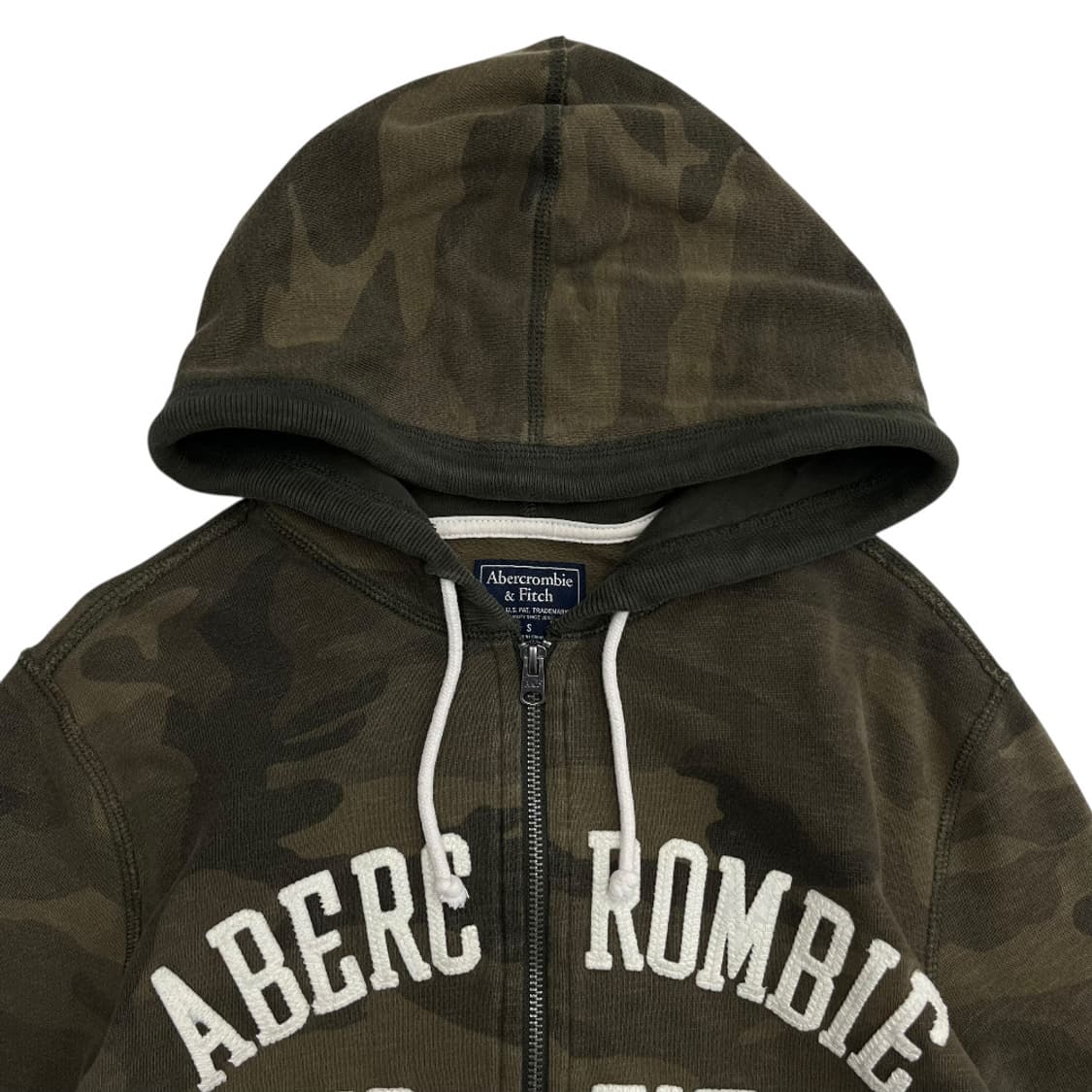 아베크롬비 센터로고 카모 후드집업 S 상품이미지4