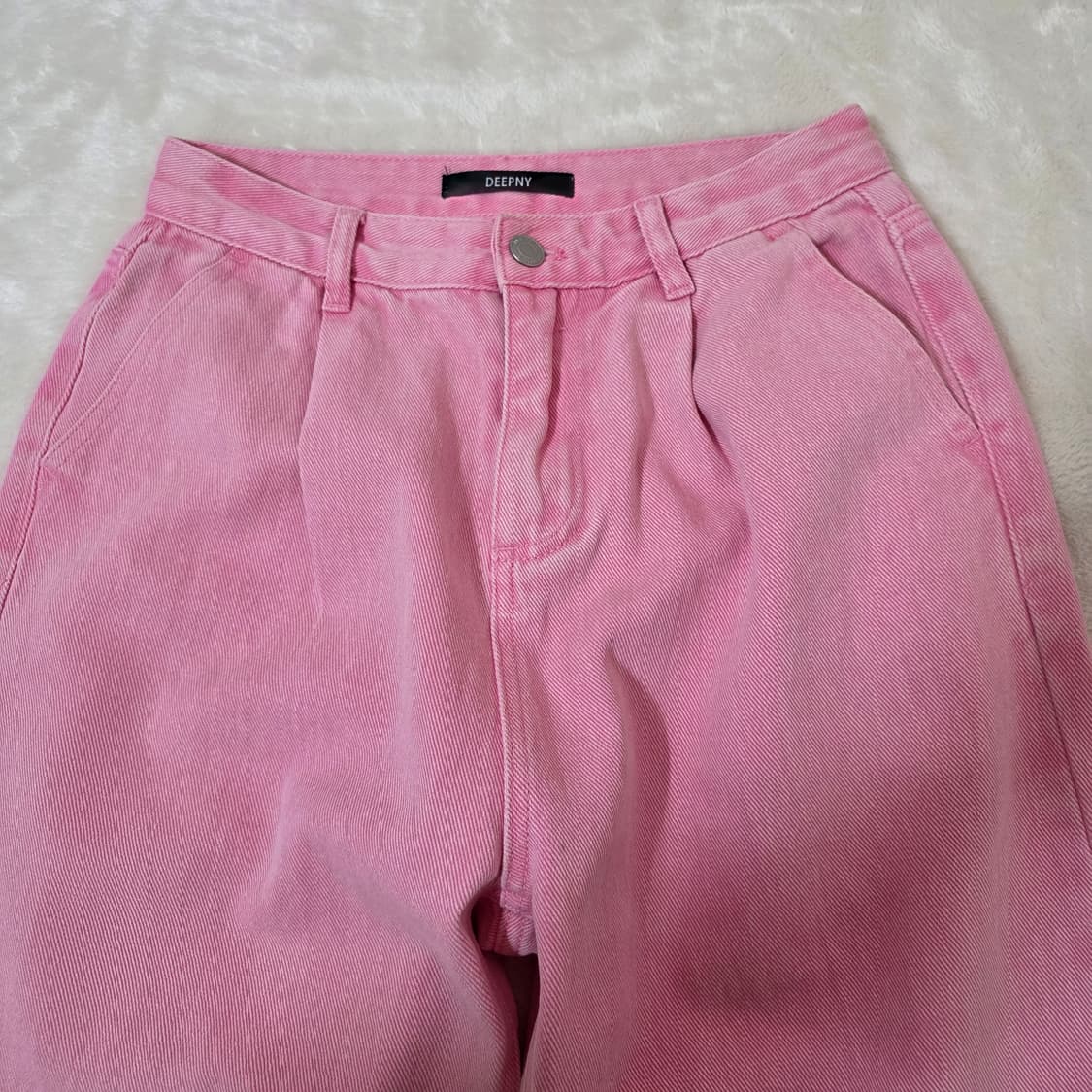 (S)여성 디프니 가먼트다잉 원턱 와이드 데님 팬츠 상품이미지2