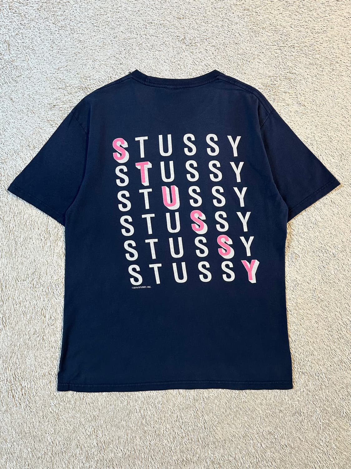 스투시 STUSSY 스펠아웃 반팔 티셔츠 네이비 상품이미지1