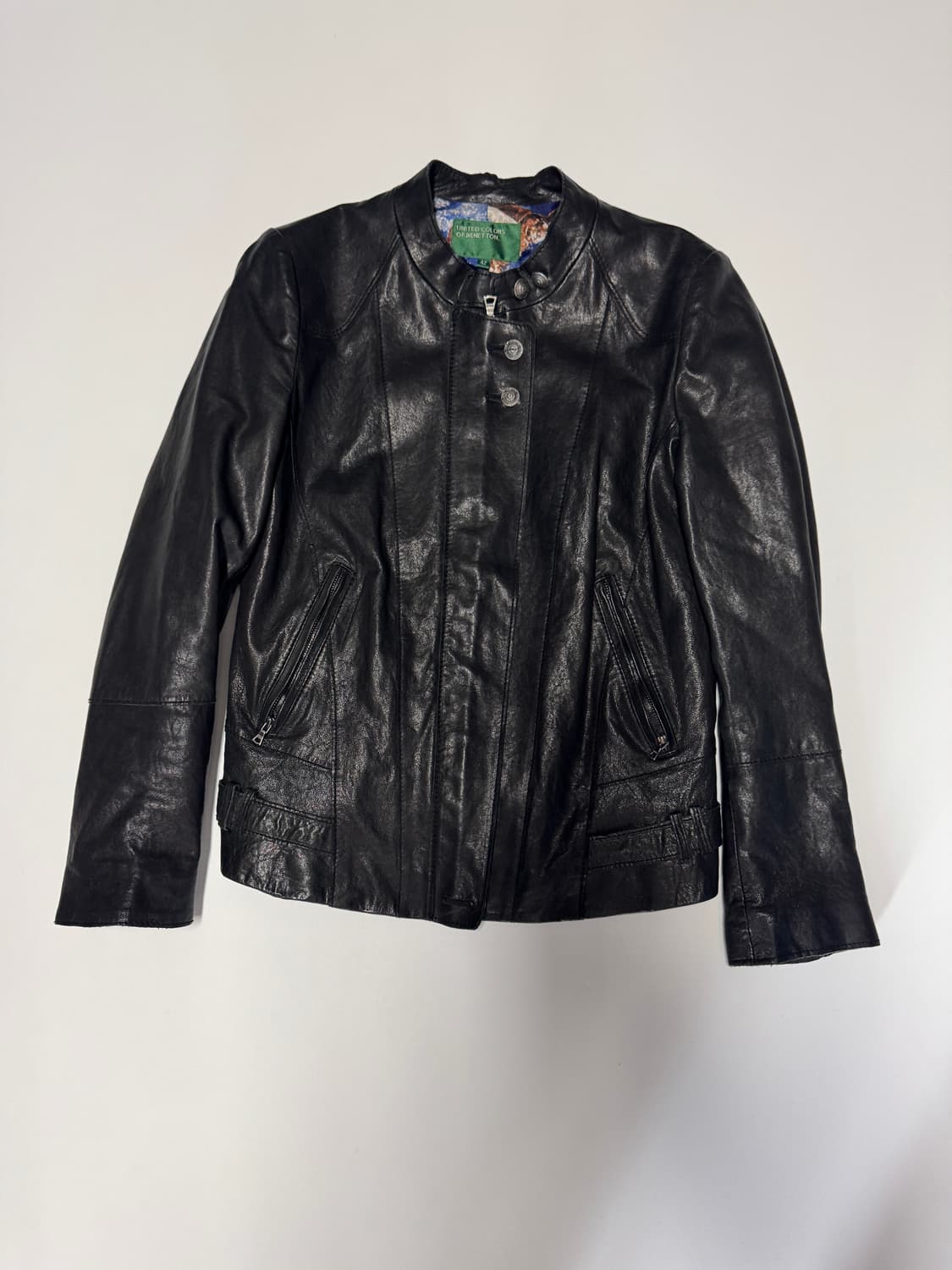 정품 여성 베네통 빈티지 크롭 양가죽 자켓 44 상품이미지1