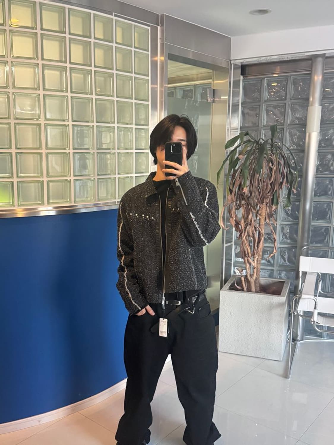 NEEDLE STUD SHORT CRASH BLOUSON 숏 블루종 상품이미지1