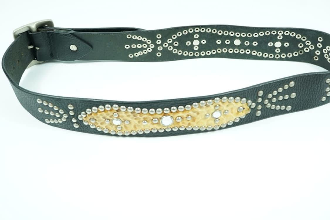 유니크 골드 스네이크 스터드 큐빅 포인트 벨트 상품이미지6