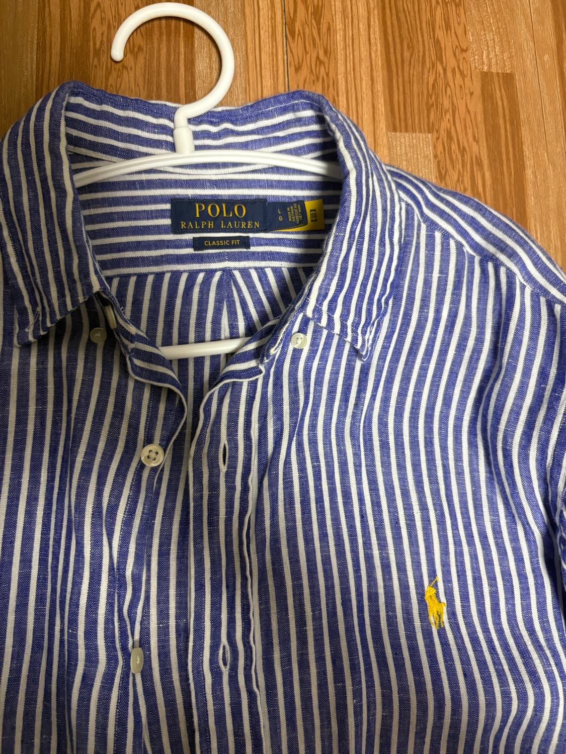 폴로 랄프로렌 스트라이프 셔츠 남방 (린넨) 클래식핏 L사이즈 상품이미지1