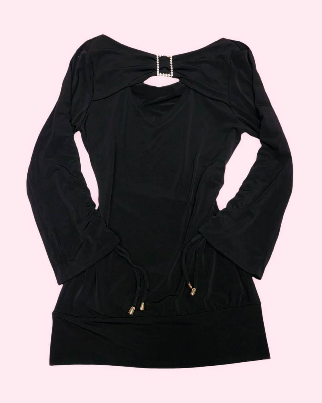 Cecil McBee 세실맥비 오네갸루 금장 포인트 셔링 오프숄더 티 상품이미지2