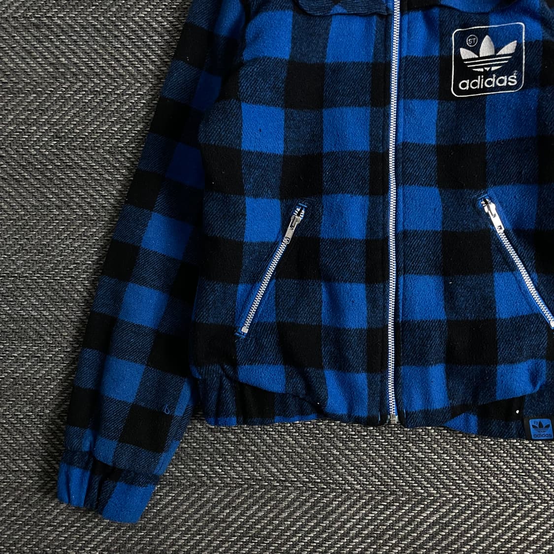 00s 아디다스 y2k 빈티지 버팔로 체크 크롭 모직 자켓y 3012 상품이미지3