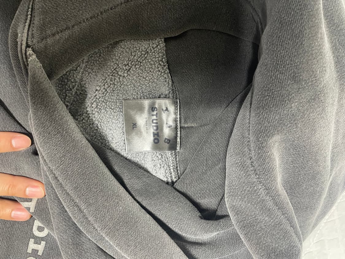 아이앱 스튜디오 피그먼트 후드티 XL 그레이 상품이미지3