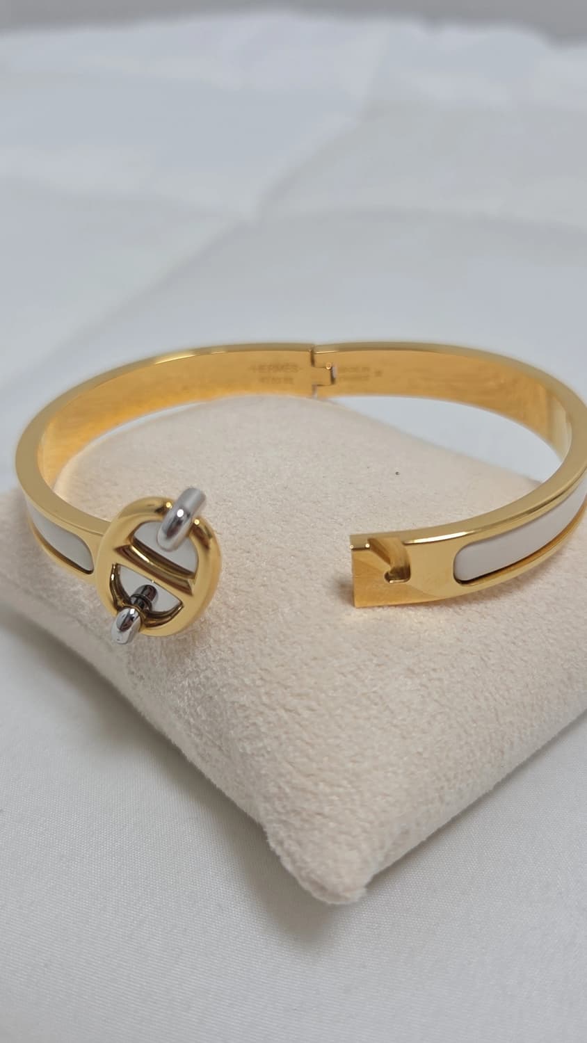 [A급] 에르메스 미니 클릭 샹달 브레이슬릿 팔찌 화이트 골드 상품이미지4