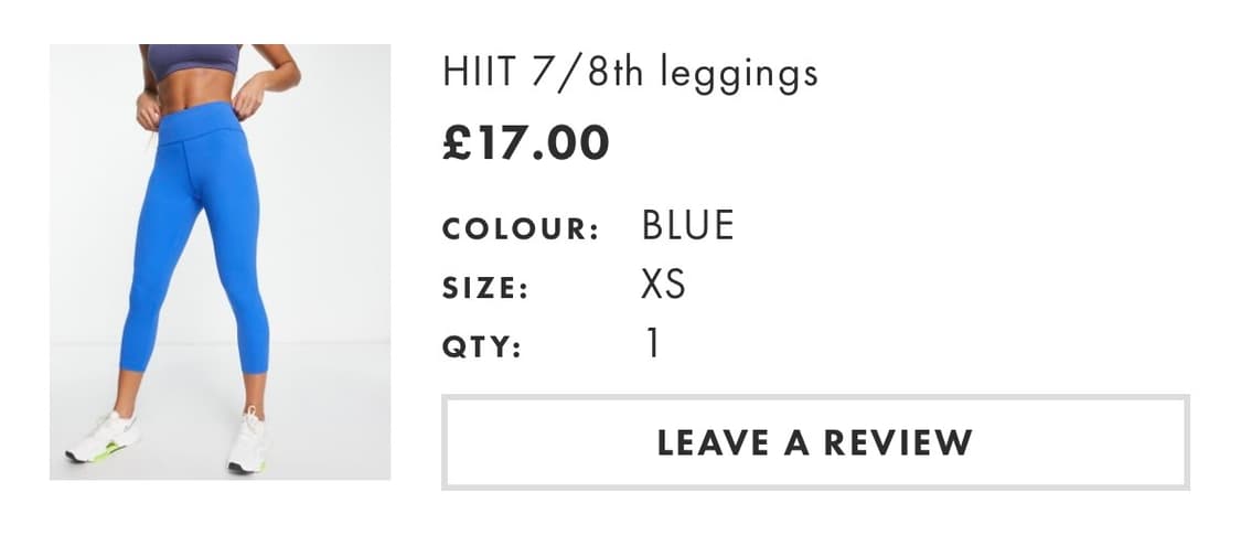 Asos HIIT 카프리레깅스 XS 상품이미지3