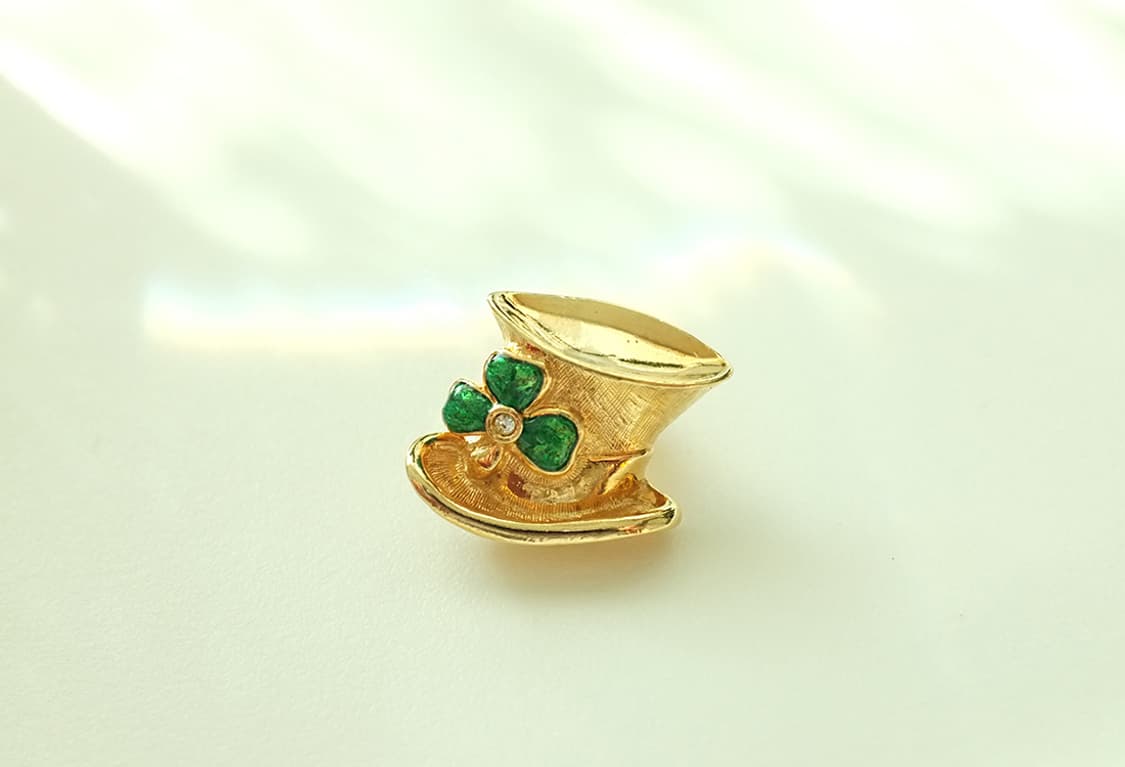1990s AVON 세잎 클로버 빈티지 핀 브로치 상품이미지1