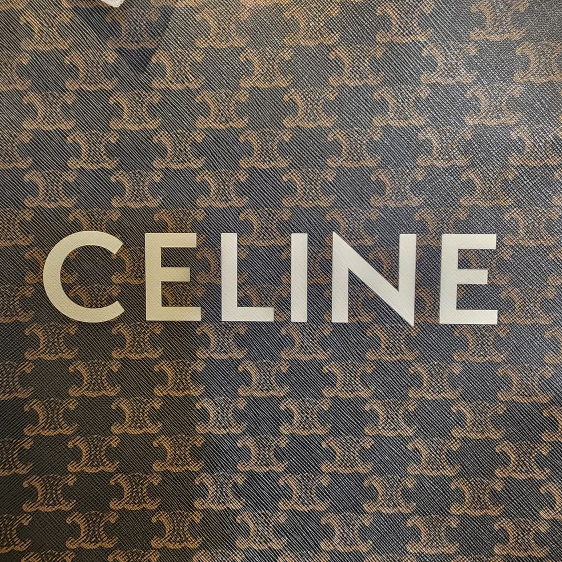 새상품급 셀린느 트리오페 캔버스 버티컬 카바스 스몰 토트백 블랙 탄 상품이미지5