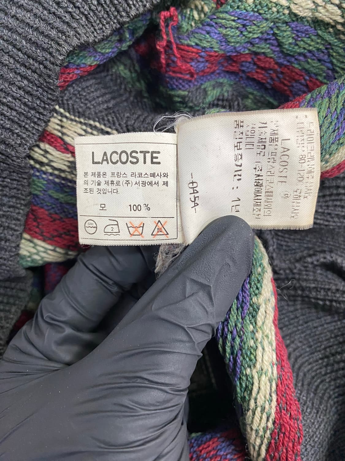 90s 라코스테 멀티컬러 꽈배기 울 니트 M 상품이미지6