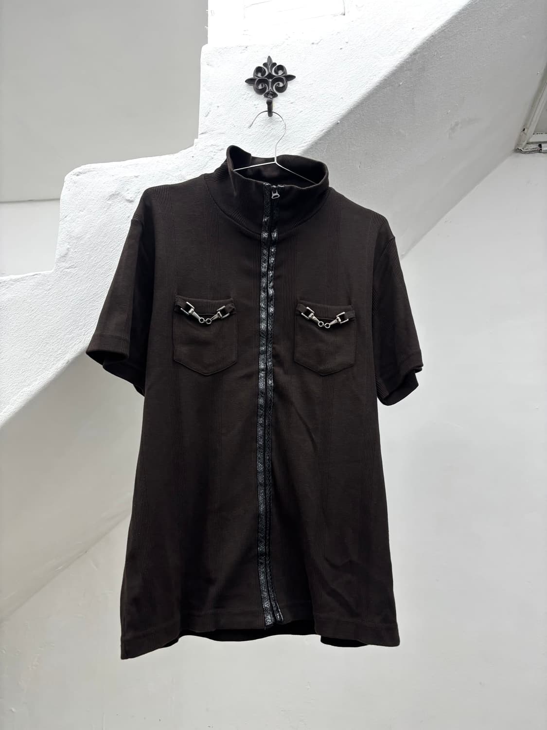 Brown Python leather strap detail top   상품이미지5