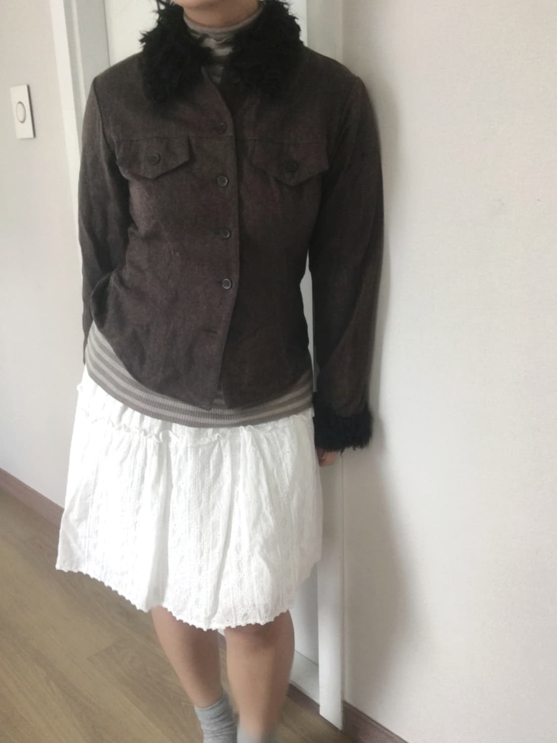 브라운 퍼 울자켓 상품이미지3