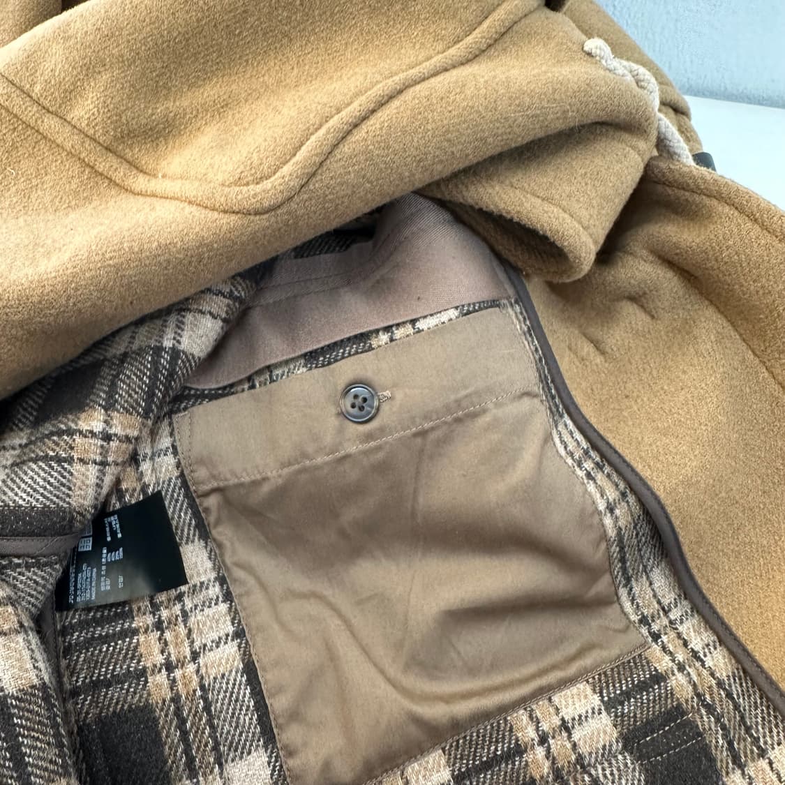 95-100 유니클로 베이지 떡볶이 더플코트 상품이미지6