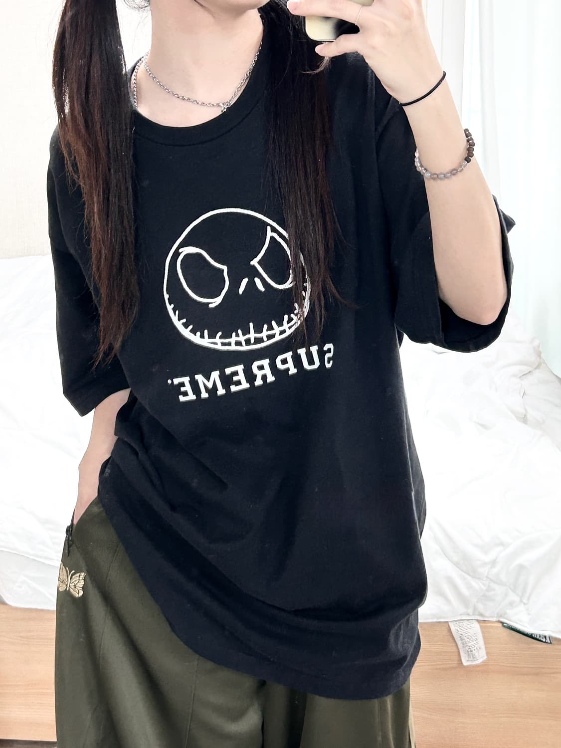 슈프림 스켈레톤 블랙 반팔 상품이미지1