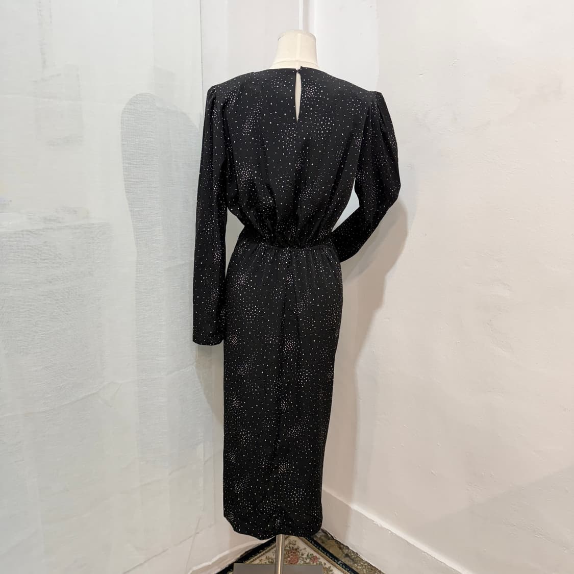 leau셔링 드레이핑 꼬임 블랙롱원피스 하객원피스 3721 상품이미지5