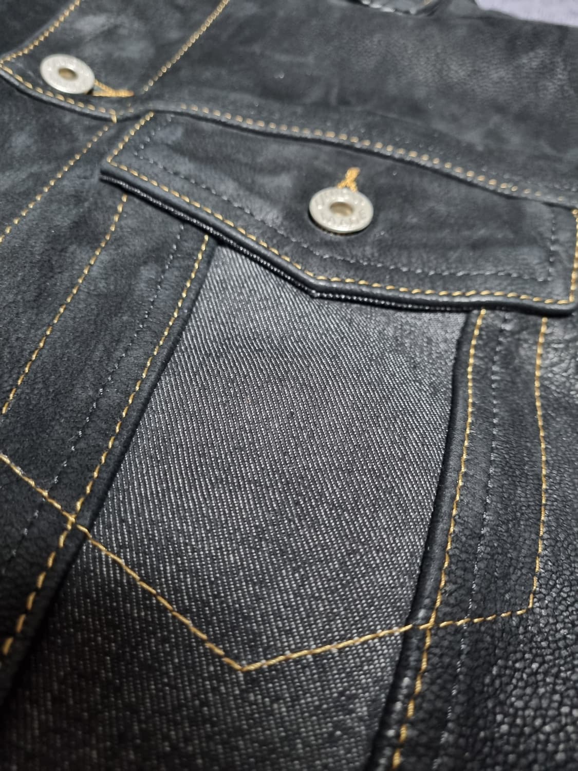 type3 데님자켓 스타일 산양+데님 혼용 라이더자켓 105사이즈 상품이미지5