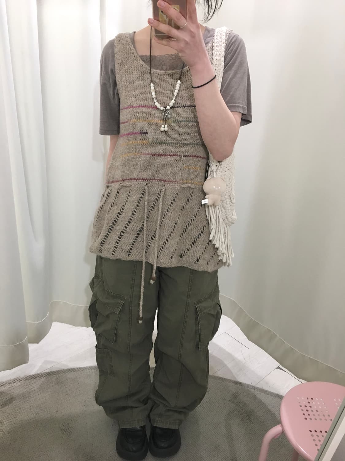 Made in nepal stripe mori vest 상품이미지2