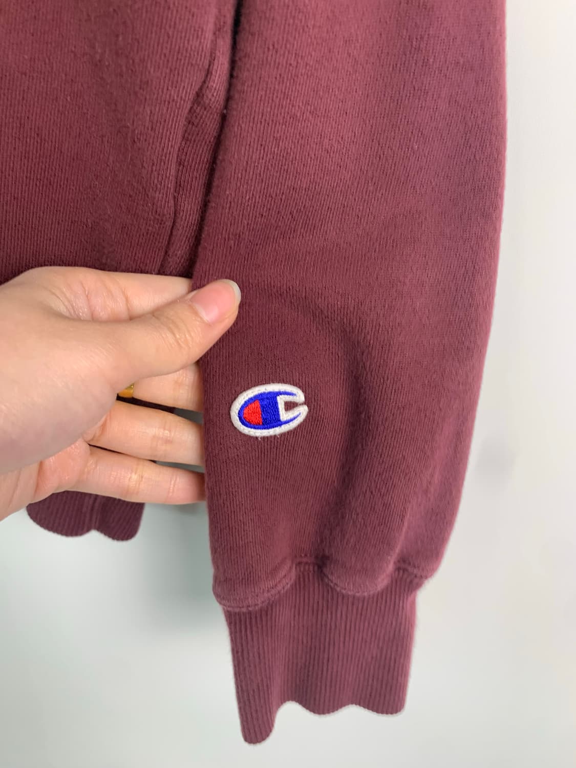 챔피온 자수로고 버건디 맨투맨 상품이미지4