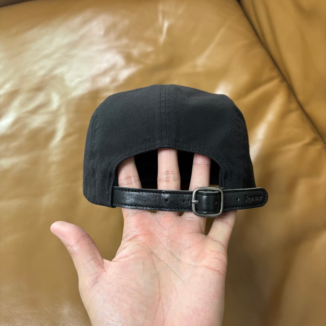 Supreme 슈프림 워시드 블랙 레드 박스로고 캠프캡 모자 Black 상품이미지7