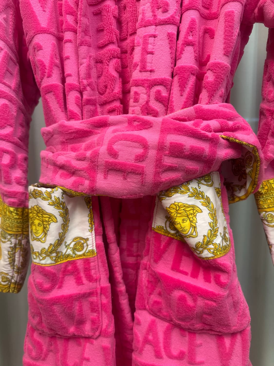 versace home bathrobe women short pink  상품이미지8