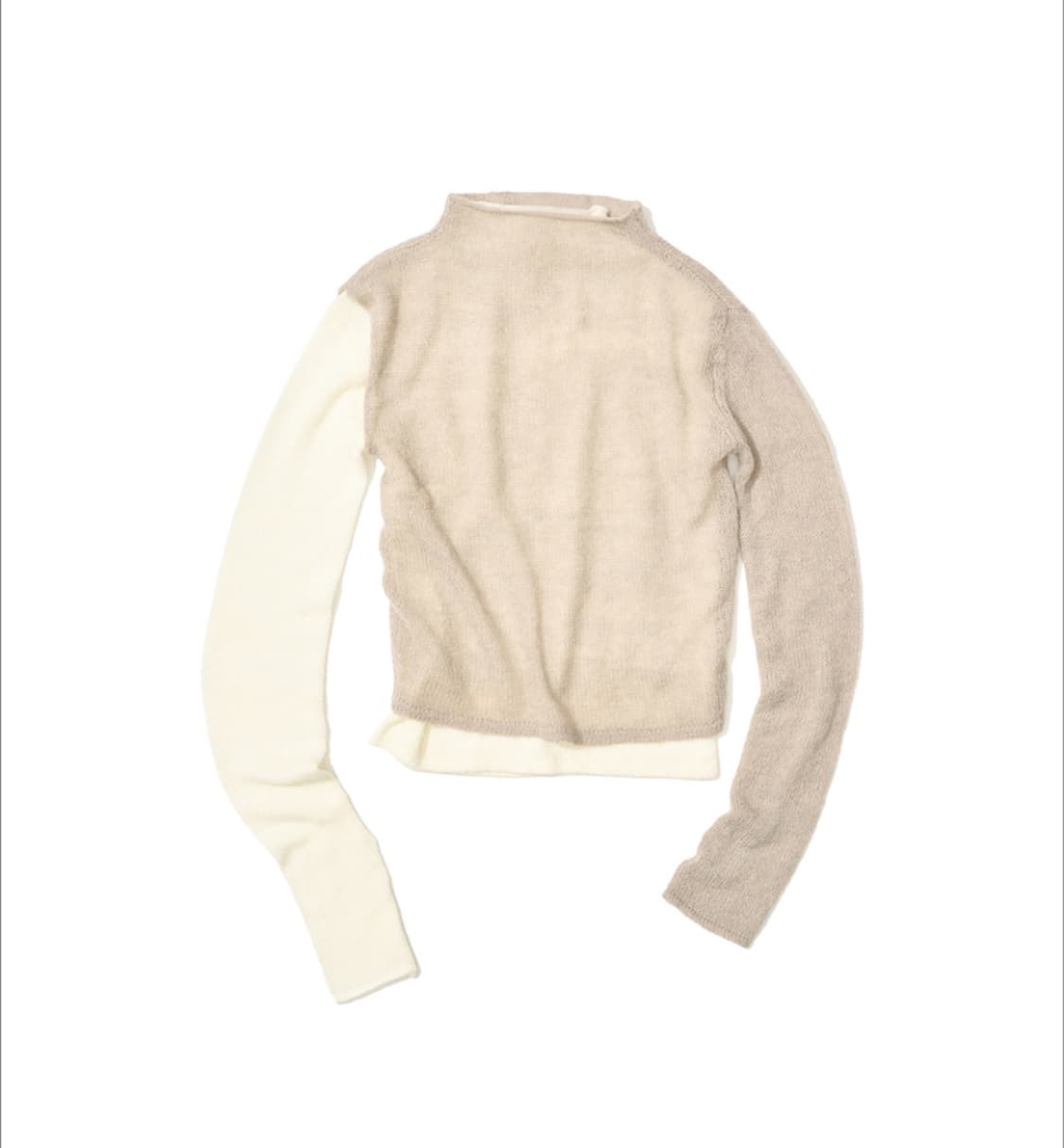 파르티멘토우먼 더블 레이어 모크넥 니트 탑 상품이미지1