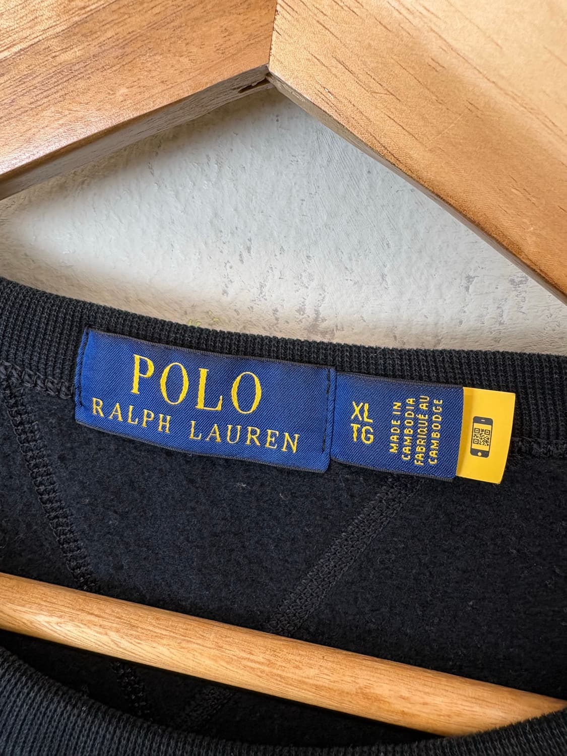 폴로랄프로렌 큐알라벨 포니로고 맨투맨 블랙 상품이미지6