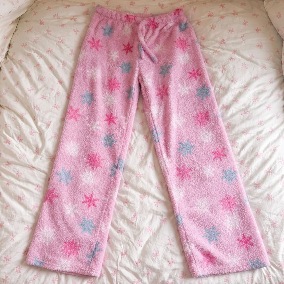 핑크 극세사 수면잠옷 set 히메 갸루 로걀 러블리 빈티지 홈웨어 룸웨어 상품이미지2