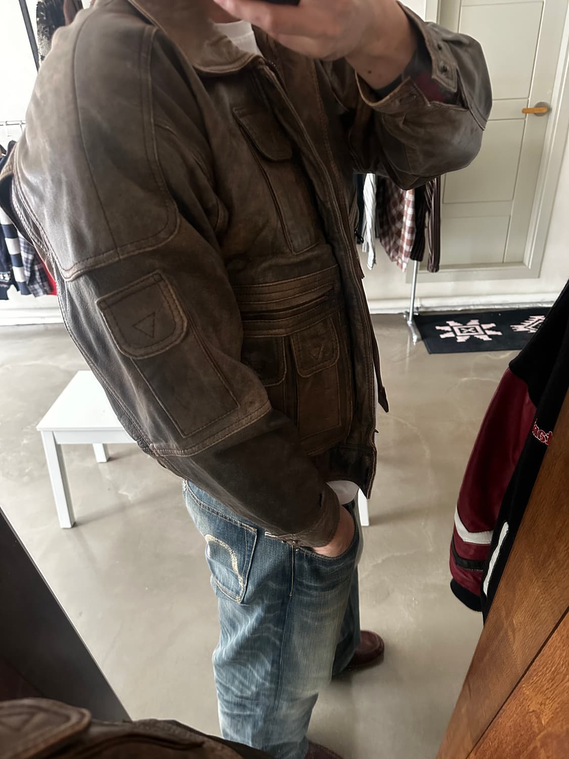 재패니즈 멀티 포켓 레더자켓 상품이미지3