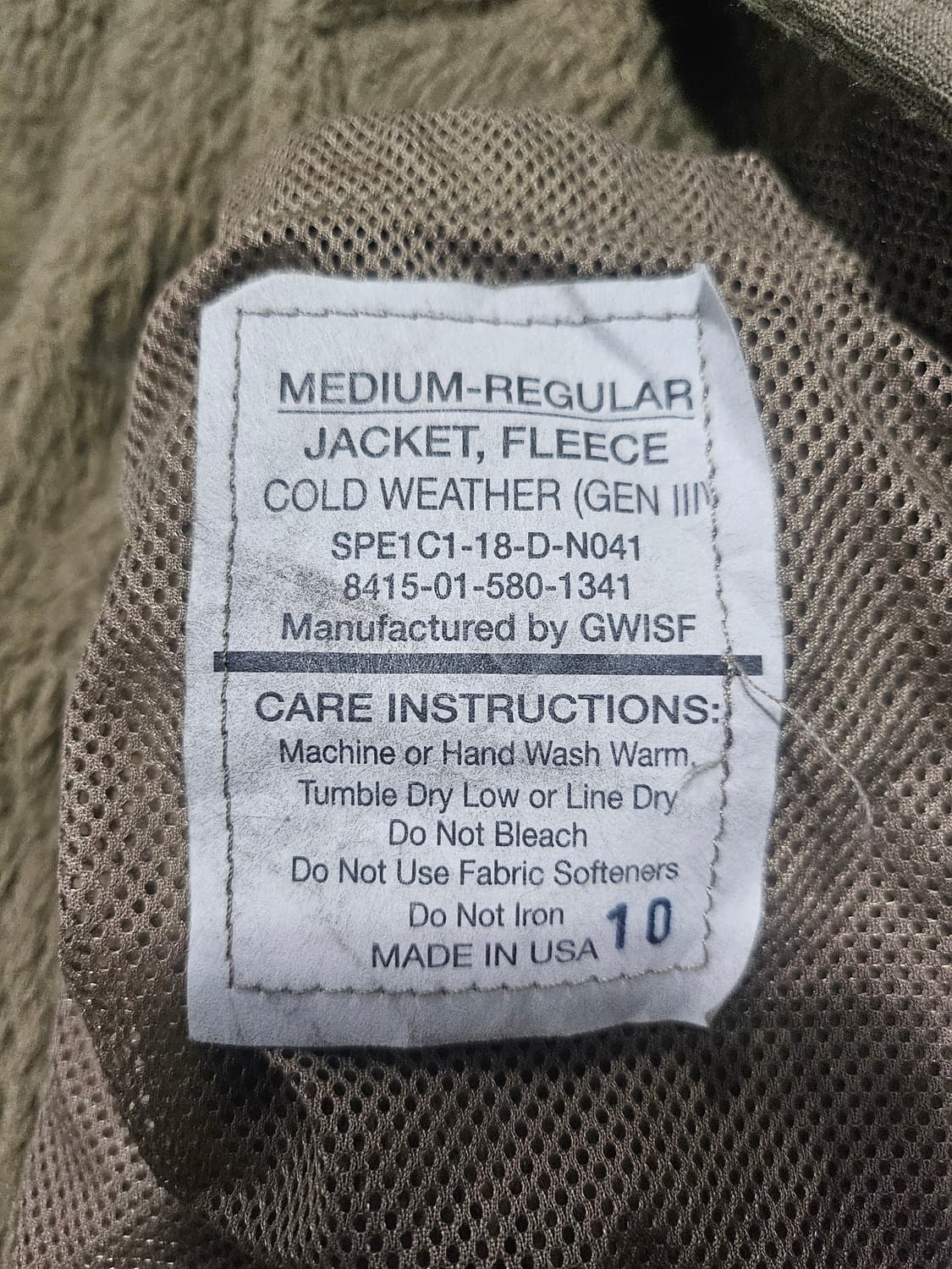 미군오리지날 지급품 젠3폴라텍 신형MR 상품이미지3