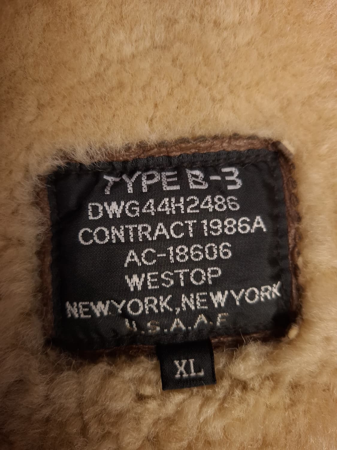 90's 국내산 미공군 B-3 TYPE 리얼레더 항공폭격기 무스탕 상품이미지3